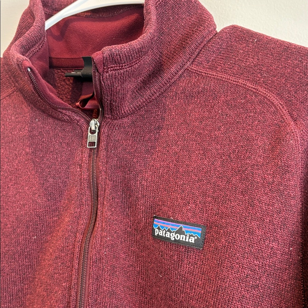 Patagonia Women's Better Sweater Burgundy/Red 1/4 Zip - Picture 2 of 6